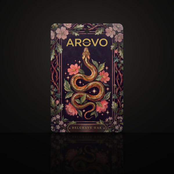 AROVO Belgrave Oak Auto-Duftbaum, dunkles Motiv mit goldener Rahmung