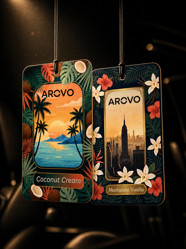 AROVO Bundle — Coconut Cream und Manhattan Vanilla hängend